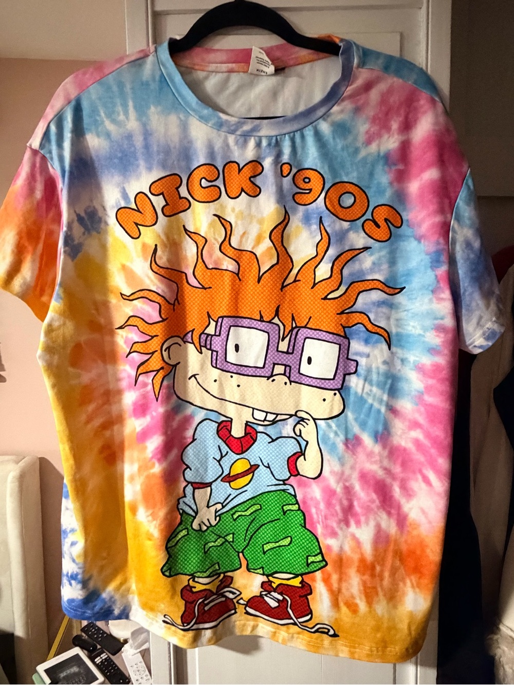 Nickelodeon Multicolor Tie-Dye '90s Rugrats Chuckie Graphic Tee